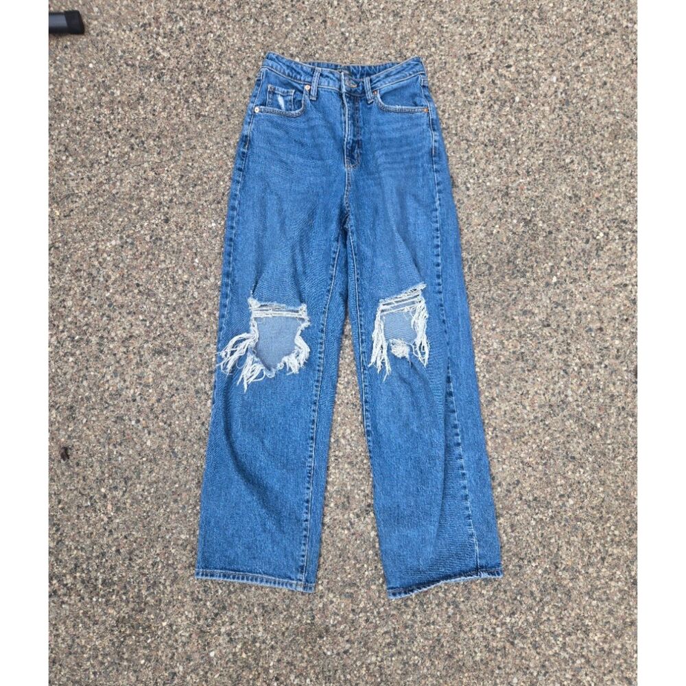 Women's Wild Fable Highest Rise Baggy 90s Ripped Knee Distressed Denim Jeans 2